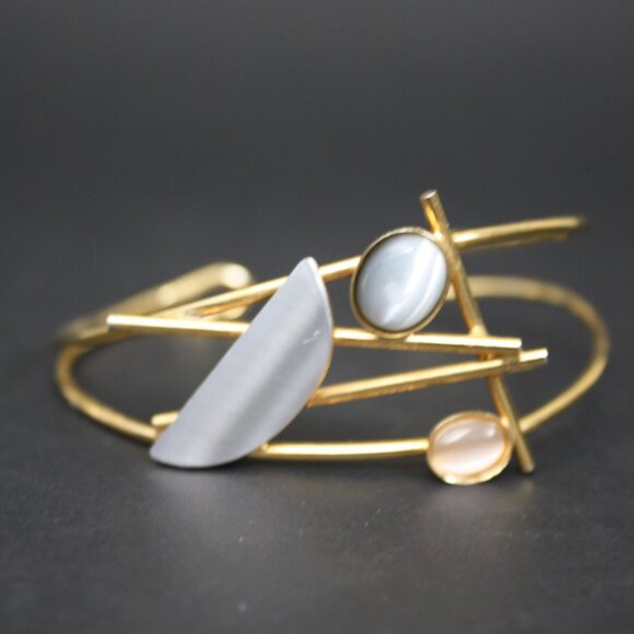 Vintage Modernist Christopher Poly Cuff Bracelet Small wrist - Picture 2 of 5